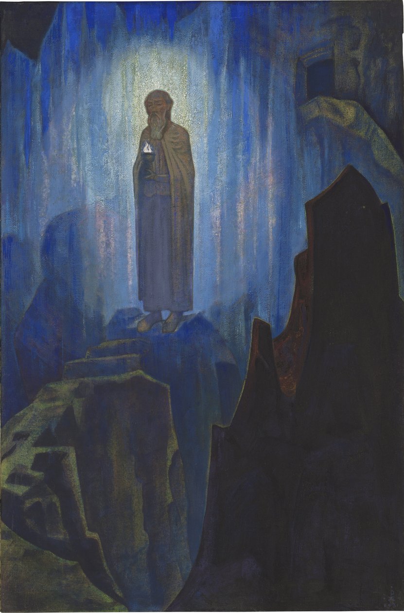 Lumiere celeste - Light of the Sky par Roerich ، نيكولاس (1874-1947). تمبرا على قماش ، الحجم: 124 × 80 بواسطة نيكولاس رويريتش