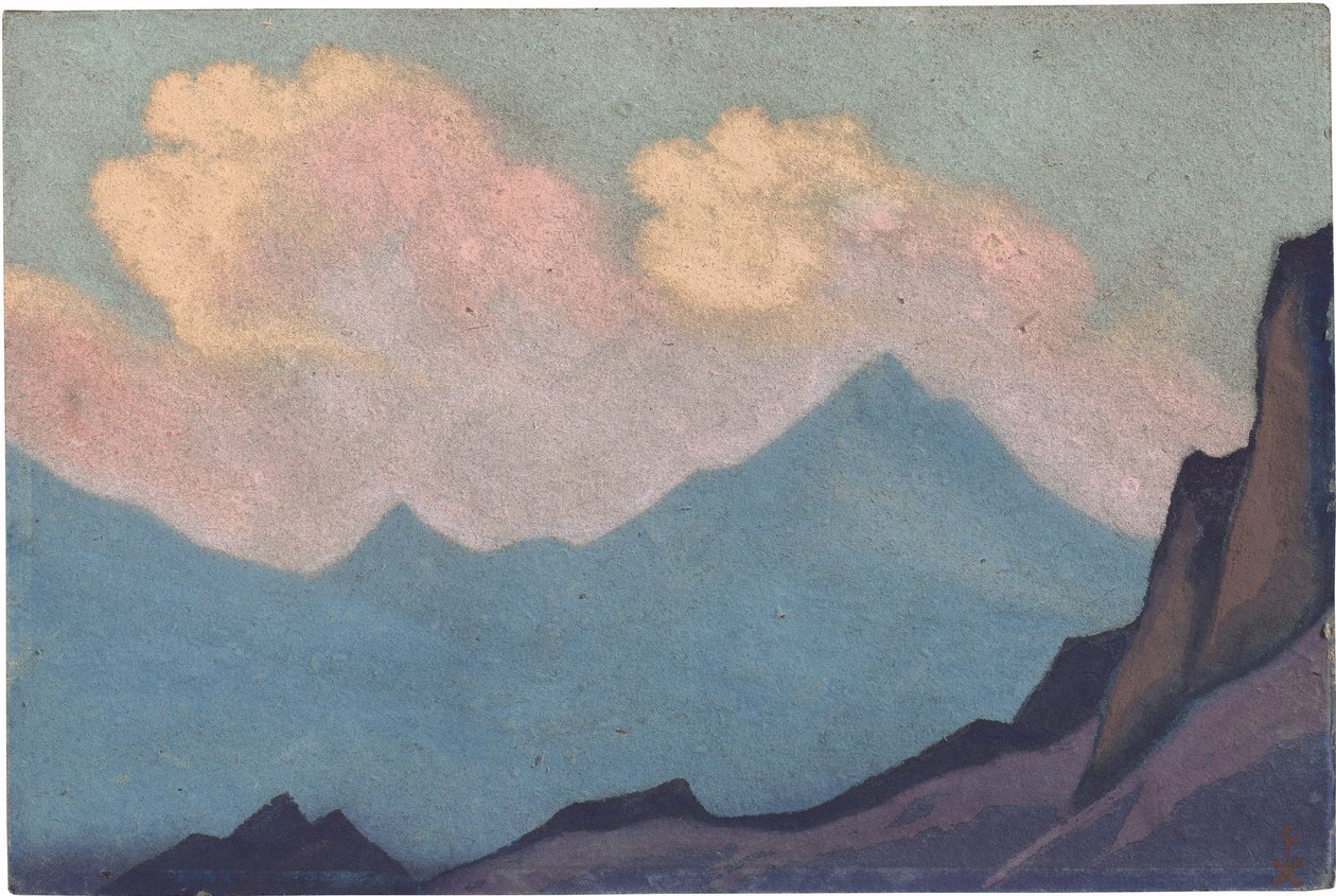 The Himalayas par Roerich، Nicholas (1874-1947). تمبرا على ورق مقوى ، الحجم: 30،5x45،7 بواسطة نيكولاس رويريتش
