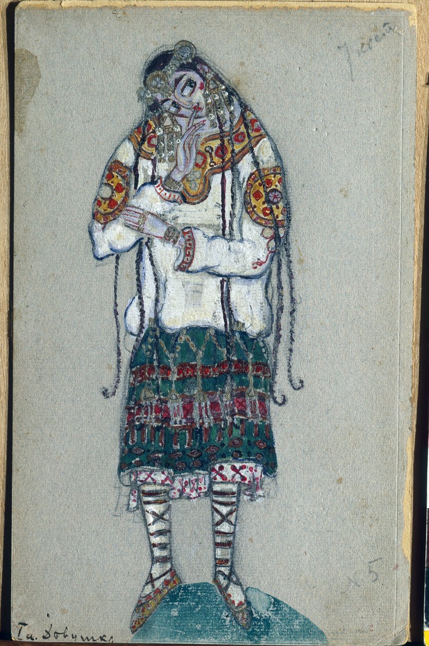 الفتاة الصغيرة ، تصميم أزياء الباليه إيغور سترافينسكي "طقوس الربيع" ، 1912 بواسطة نيكولاس رويريتش
