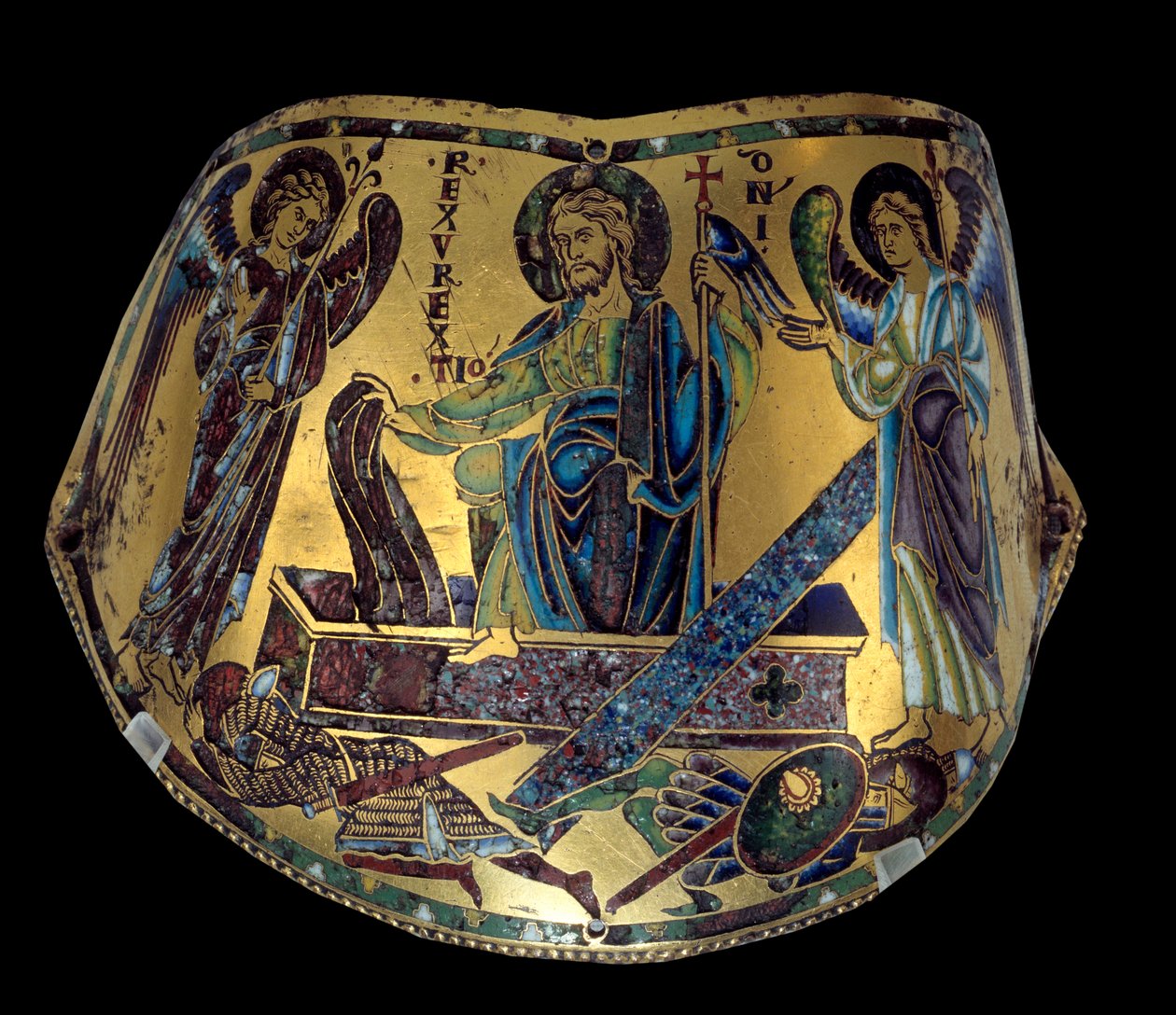 أرميلا: القيامة. سوار احتفالي من النحاس والمينا من Meuse. ورشة عمل نيكولاس فردان (حوالي 1130 / 50-1205) العصور الوسطى ، كاليفورنيا. 1170-1180. باريس ، متحف اللوفر بواسطة نيكولاس فردان