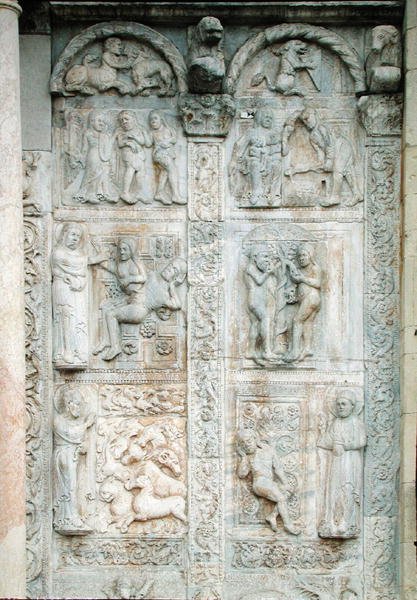 قصة آدم وحواء ، من الجانب الجنوبي من الرواق الغربي ، حوالي 1120 - 38 (رخام) بواسطة نيكولاس نيكولاس