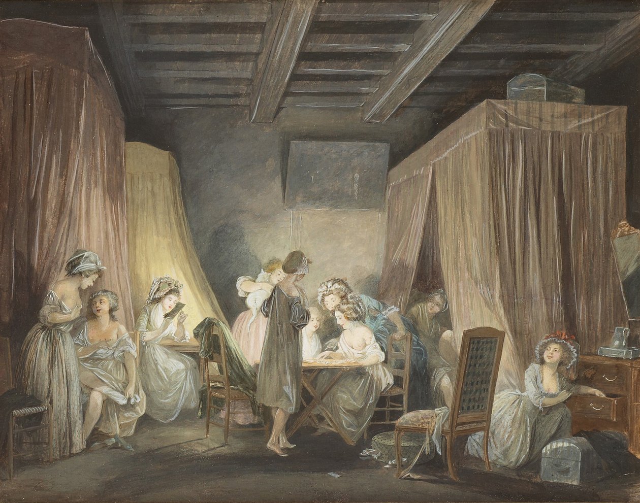 Le Coucher des Ouvrières en Modes ، 1788 بواسطة نيكلاس لافرينسن