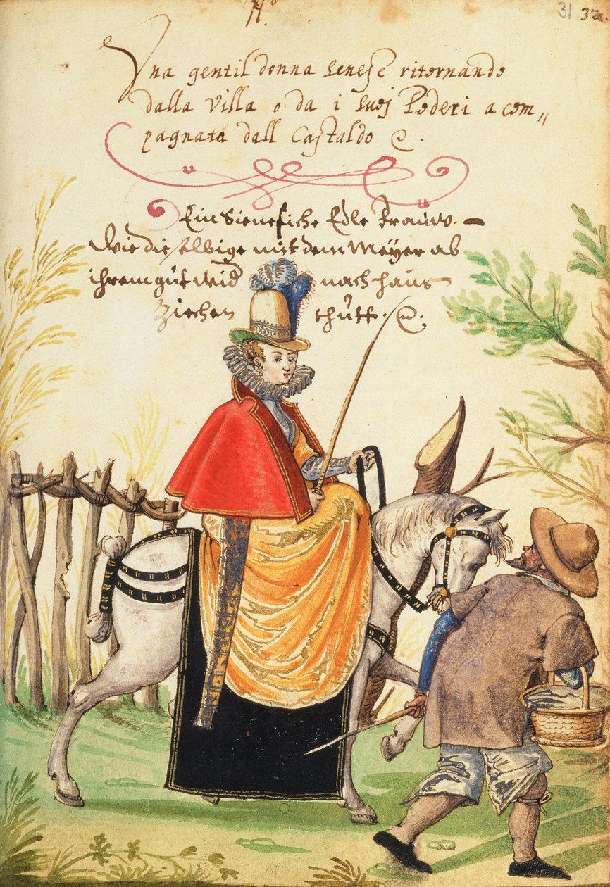 MS W.477 fol.31 رسم توضيحي من "كتاب أزياء" كيبيل ، c.1588 بواسطة نيكلاوس كيبيل