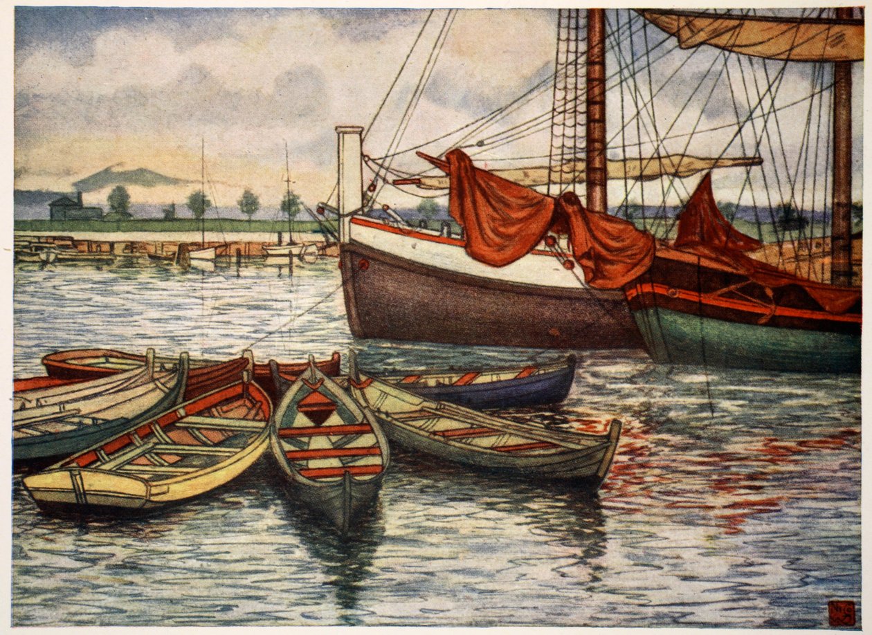 تروندهايم: Old Boats ، 1905 بواسطة نيكو جونجمان