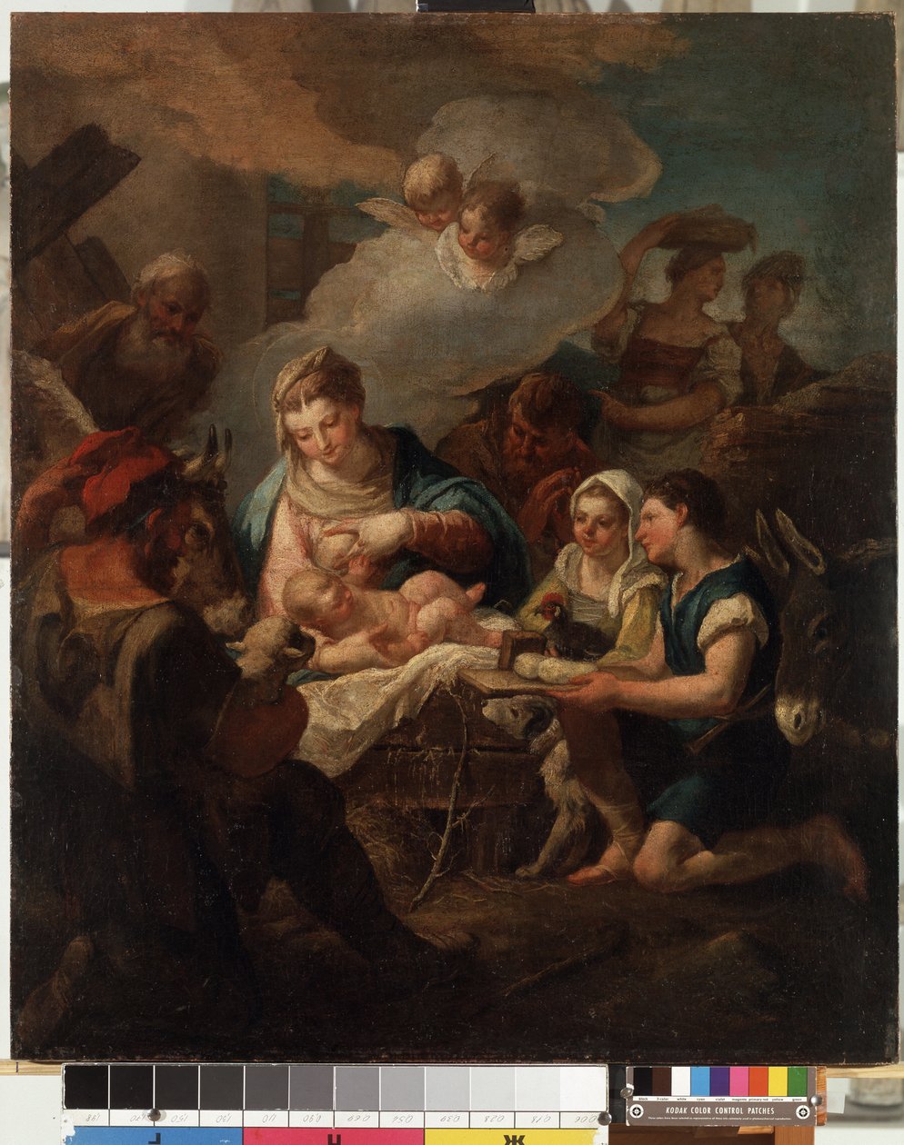 "العشق للطفل المسيح" (عبادة الطفل المسيح) لوحة لنيكولا غراسي (1682-1748) من القرن الثامن عشر متحف ميكالويوس كونستانتيناس كورليونيس للفنون الجميلة ، كاوناس ، ليتوانيا بواسطة نيكولو جراسي