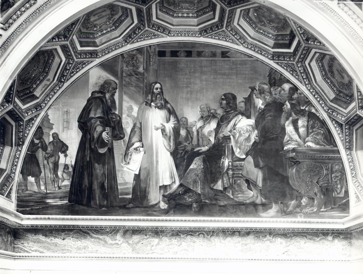 ليوناردو دا فينشي (1452-1519) في شركة لودوفيكو سفورزا (1452-1508) ، من معرض جاليليو بواسطة نقولا Cianfanelli