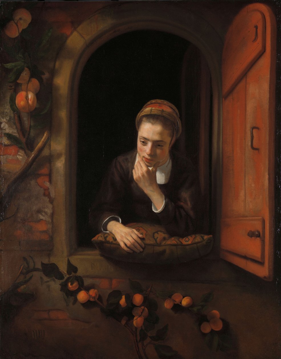 فتاة في نافذة ، تعرف باسم "The Daydreamer" ، 1650-60 بواسطة نيكولايس مايس