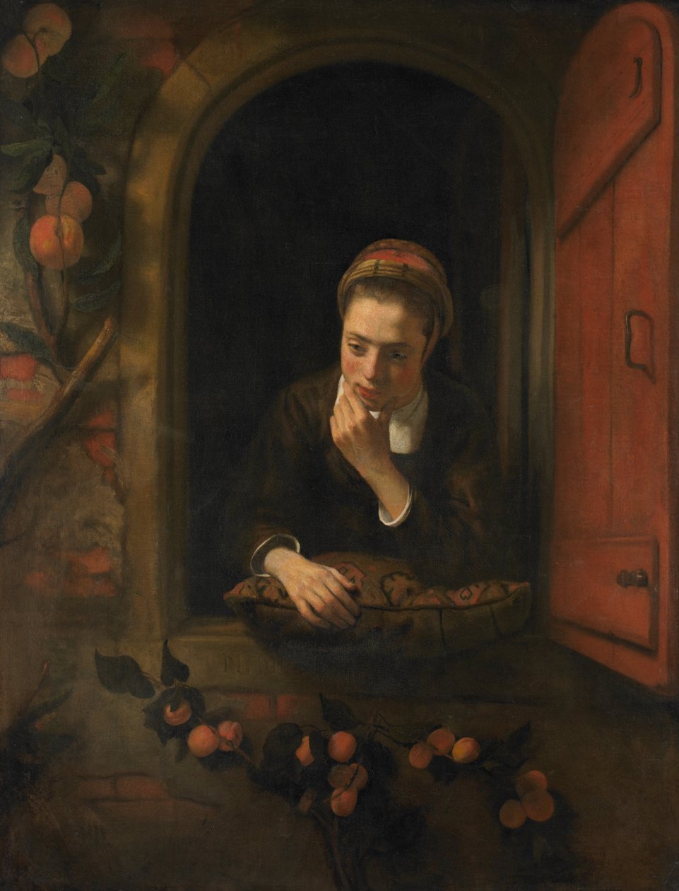 فتاة في النافذة ، تعرف باسم The Pensive بواسطة نيكولايس مايس