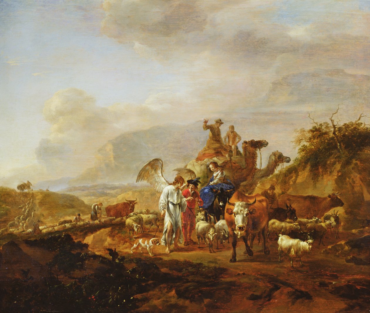 عودة توبياس ، 1670-80 بواسطة نقولا بيتيرز. برشم