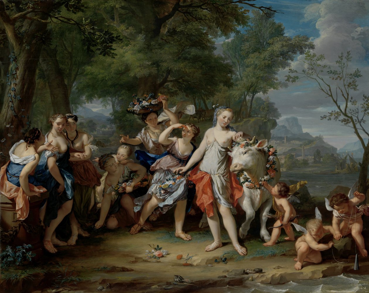 اغتصاب يوروبا ، 1735-40 بواسطة Nicolaes Verkolje