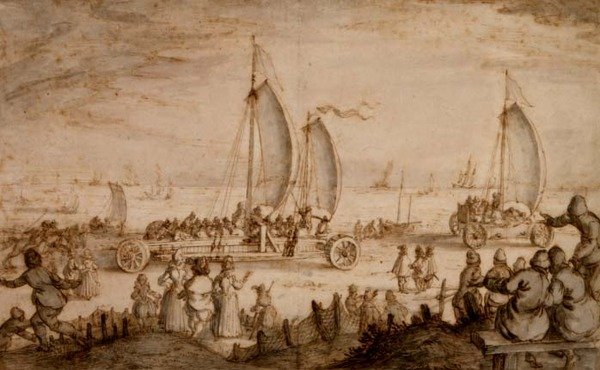 PD.851-1963 Prins Maurits لليخوت البرية في ناسو على الشاطئ في Scheveningen ، حوالي 1614-15 (حبر وغسل) بواسطة نيكولايس يانش فيشر
