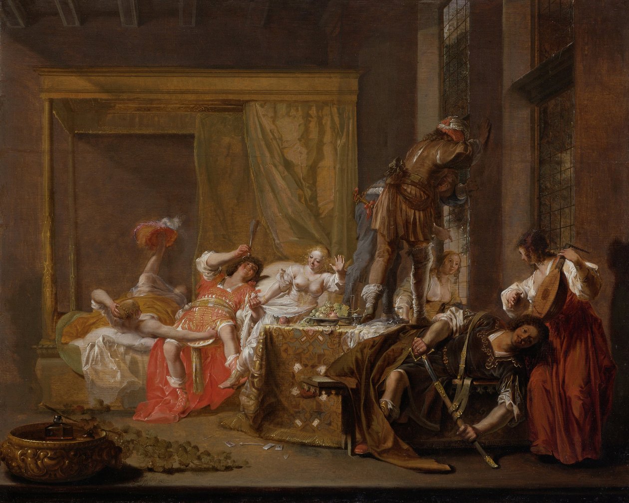 شركة في بيت دعارة Messalina und Gaius Silius ، 1655 بواسطة نيكولاس عقدة