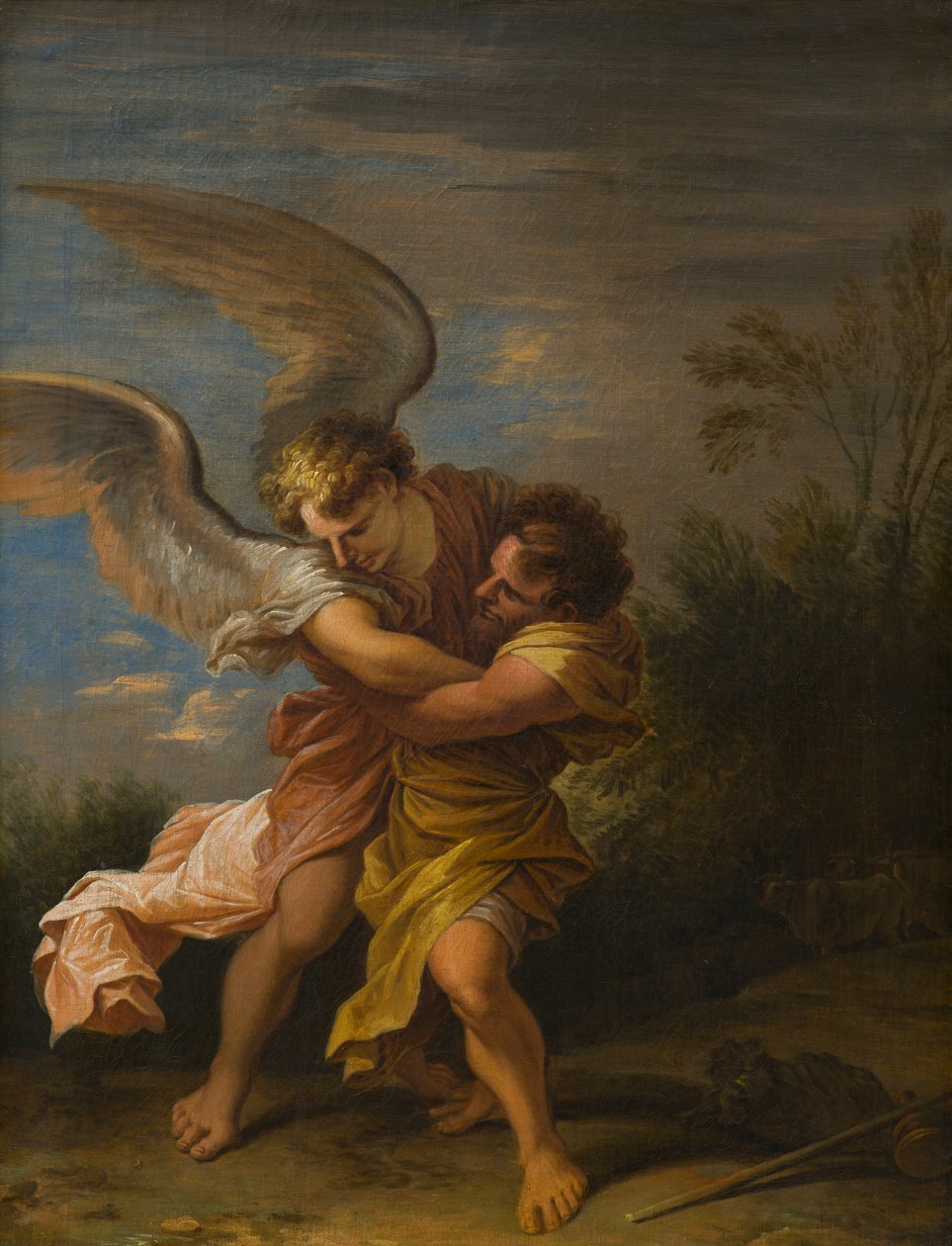يعقوب يتصارع مع الملاك ، 1640-1683 (زيت على قماش) بواسطة Nicolaes Pietersz (attr.to) بيرشم
