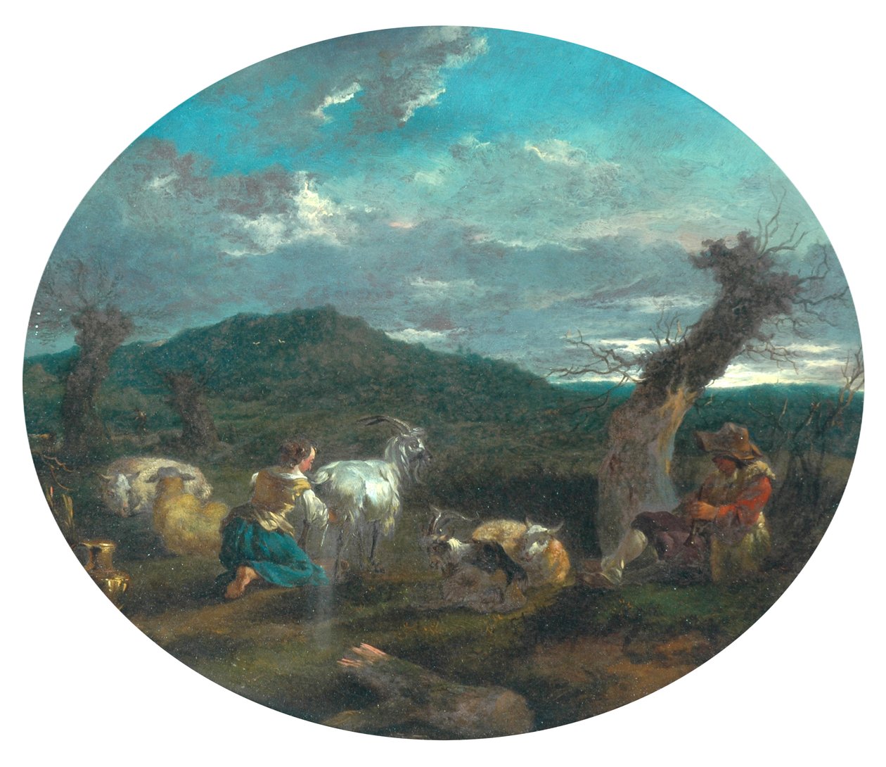 مشهد رعوي (زيت على لوح) بواسطة Nicolaes Pietersz (attr.to) بيرشم