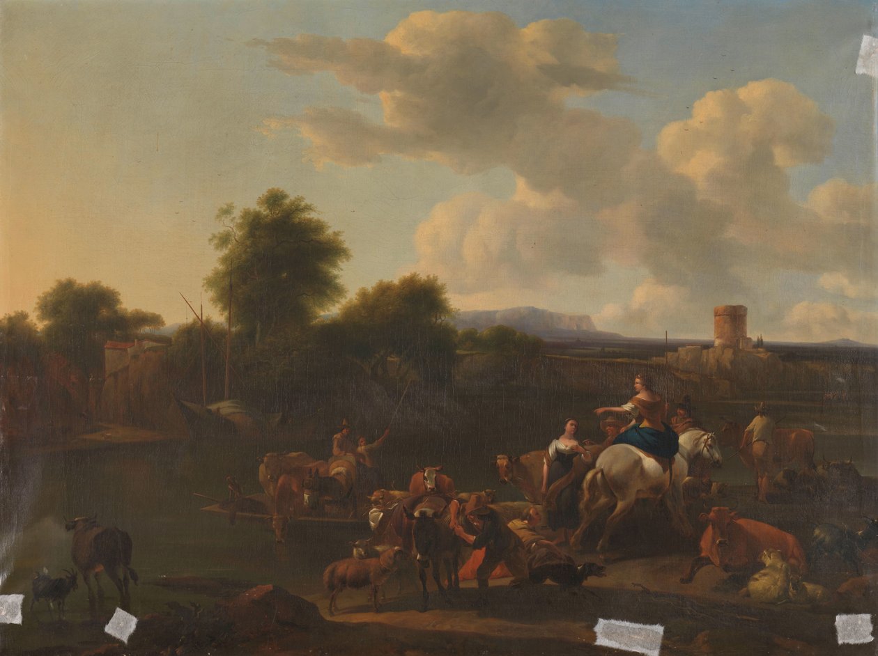 العبارة الماشية بواسطة Nicolaes Pietersz Berchem (نسخ بعد)