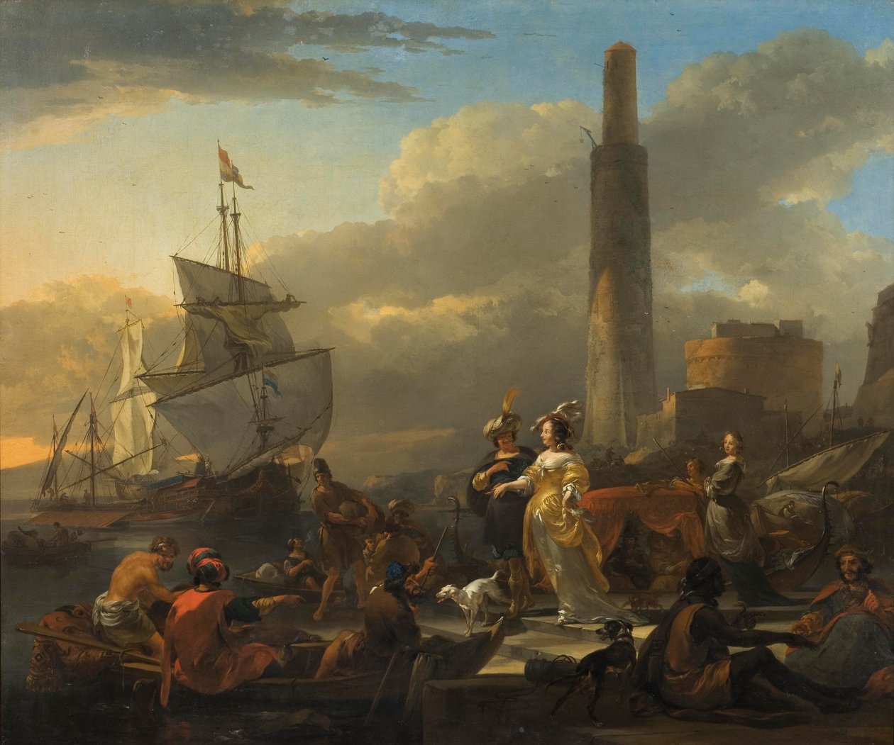 مشهد هاربور ، c.1665 بواسطة نقولا بيتيرز. برشم