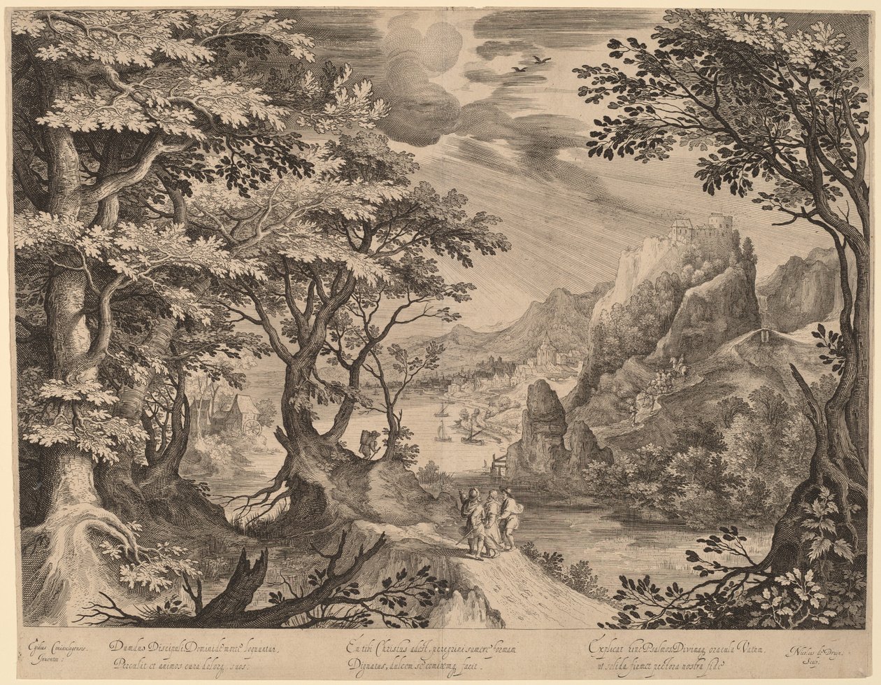 التلاميذ على طريق عمواس بواسطة Nicolaes de Bruyn ، بعد Gillis van Coninxloo الثالث