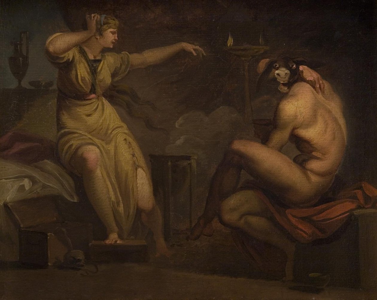 ترى فوتيس أن حبيبها لوسيوس قد تحول إلى مؤخرة. الحافز من Apeleius 'The Golden Ass بواسطة نيكولاي أبراهام أبيلدغارد