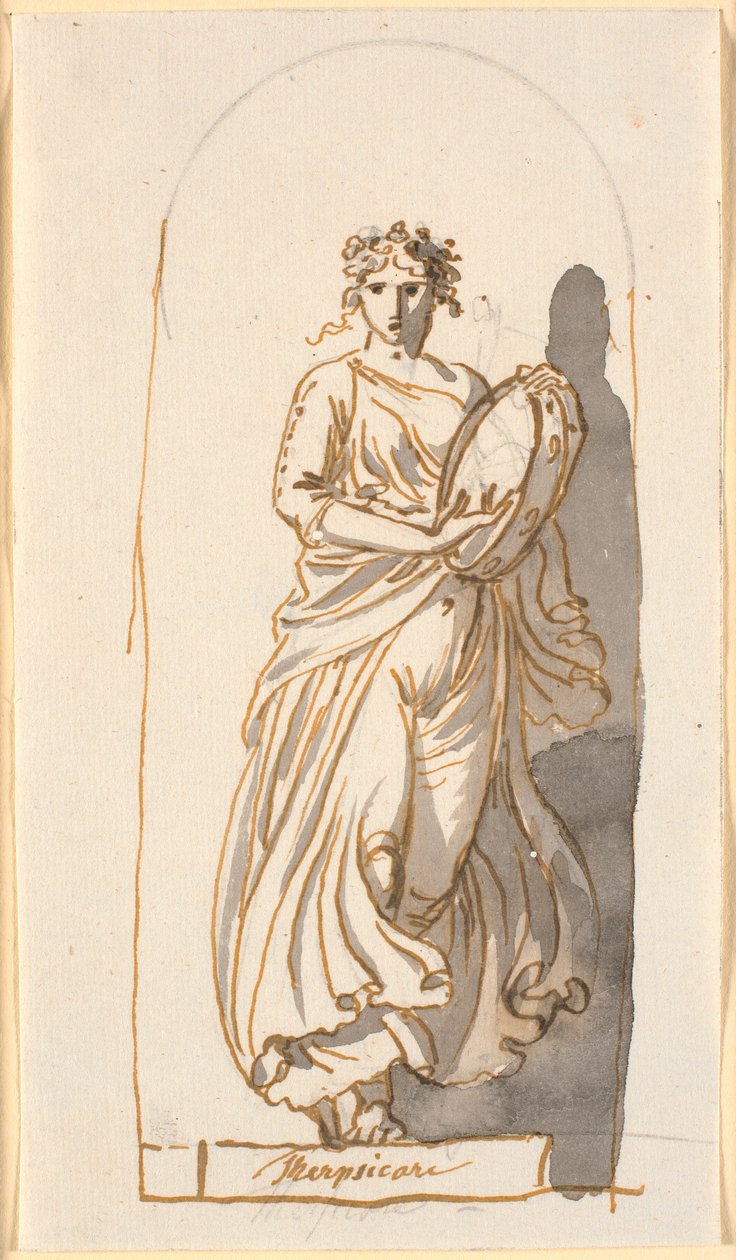 Terpsichore ، ملهمة الرقص ، كتمثال في مكانه بواسطة نيكولاي أبراهام أبيلدغارد