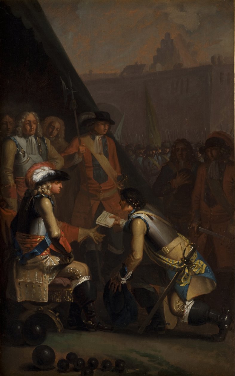 يسلم Magnus Stenbock قلعة تونينج إلى فريدريك الرابع في عام 1714 ، 1785. بواسطة نيكولاي أبراهام أبيلغارد