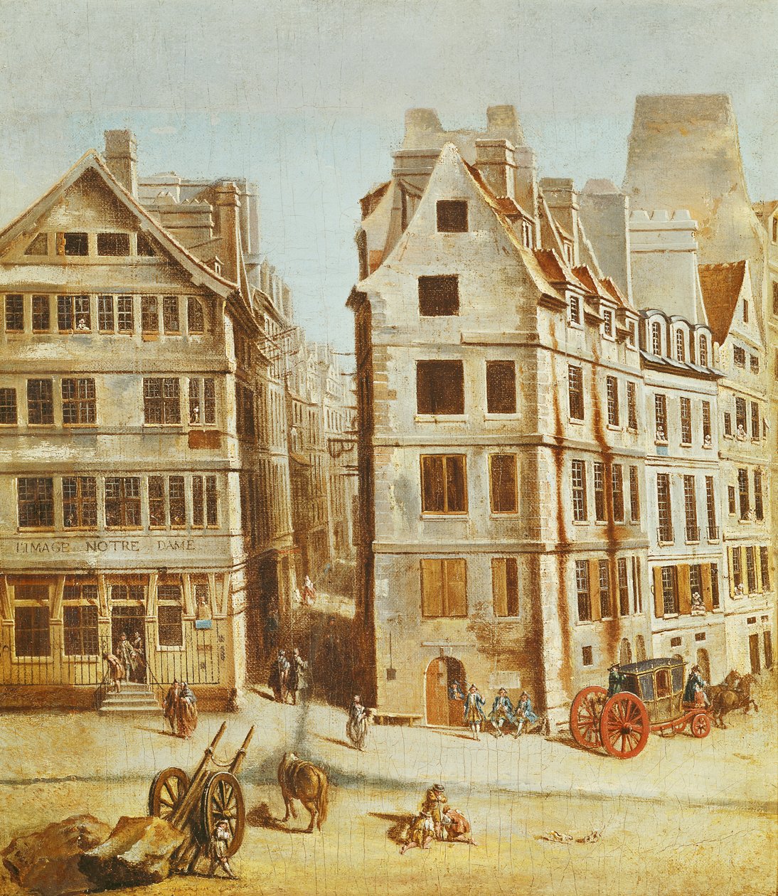 The Cabaret a l&39;Image de Notre Dame ، في Place de Greve عند افتتاح Rue de la Mortellerie ، 1751 بواسطة نيكولاس راجوينت