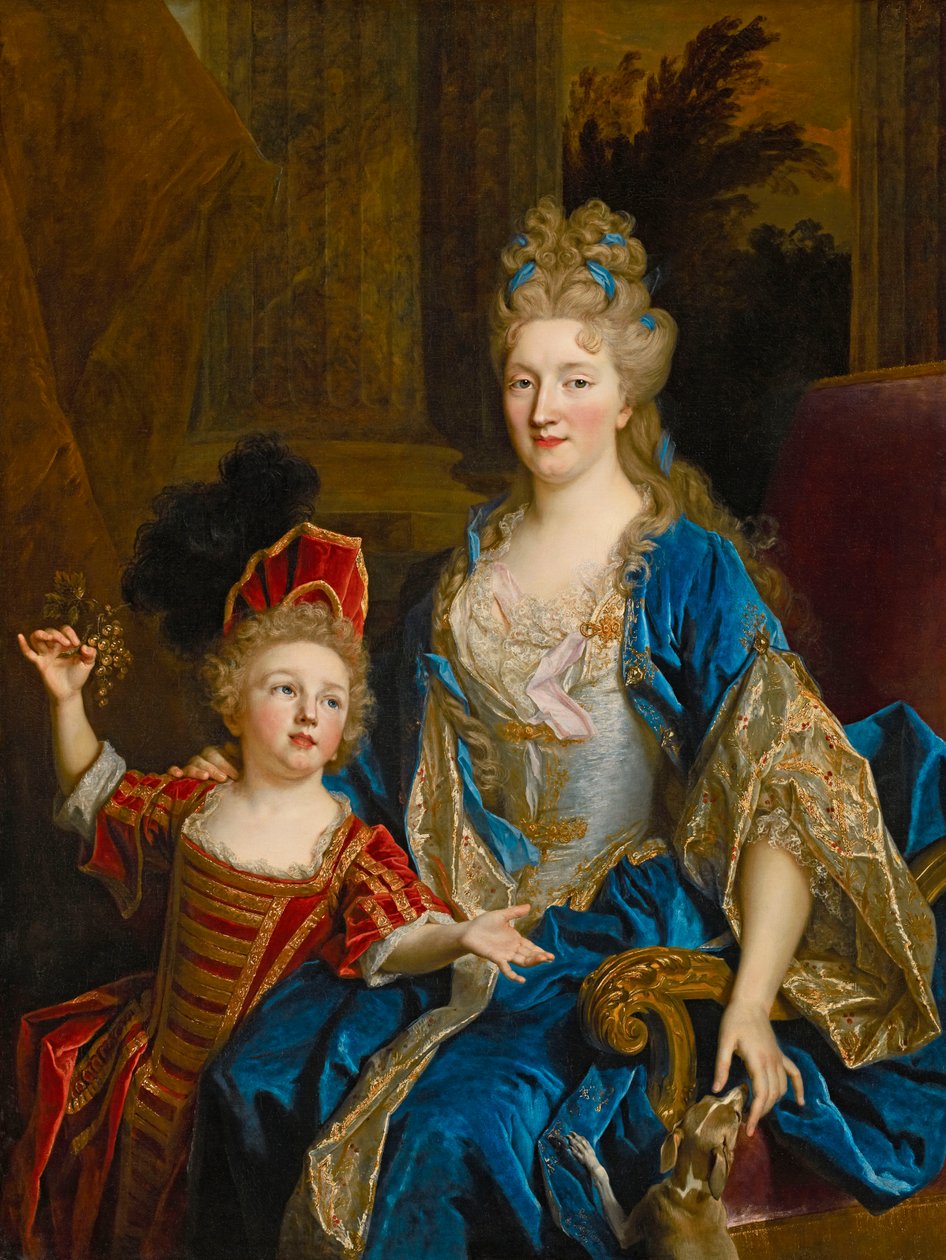صورة لكاترين كوستارد ، مركيز كاستيلنو ، مع ابنها ليونور ، 1699 بواسطة نيكولاس دي لارجيليير