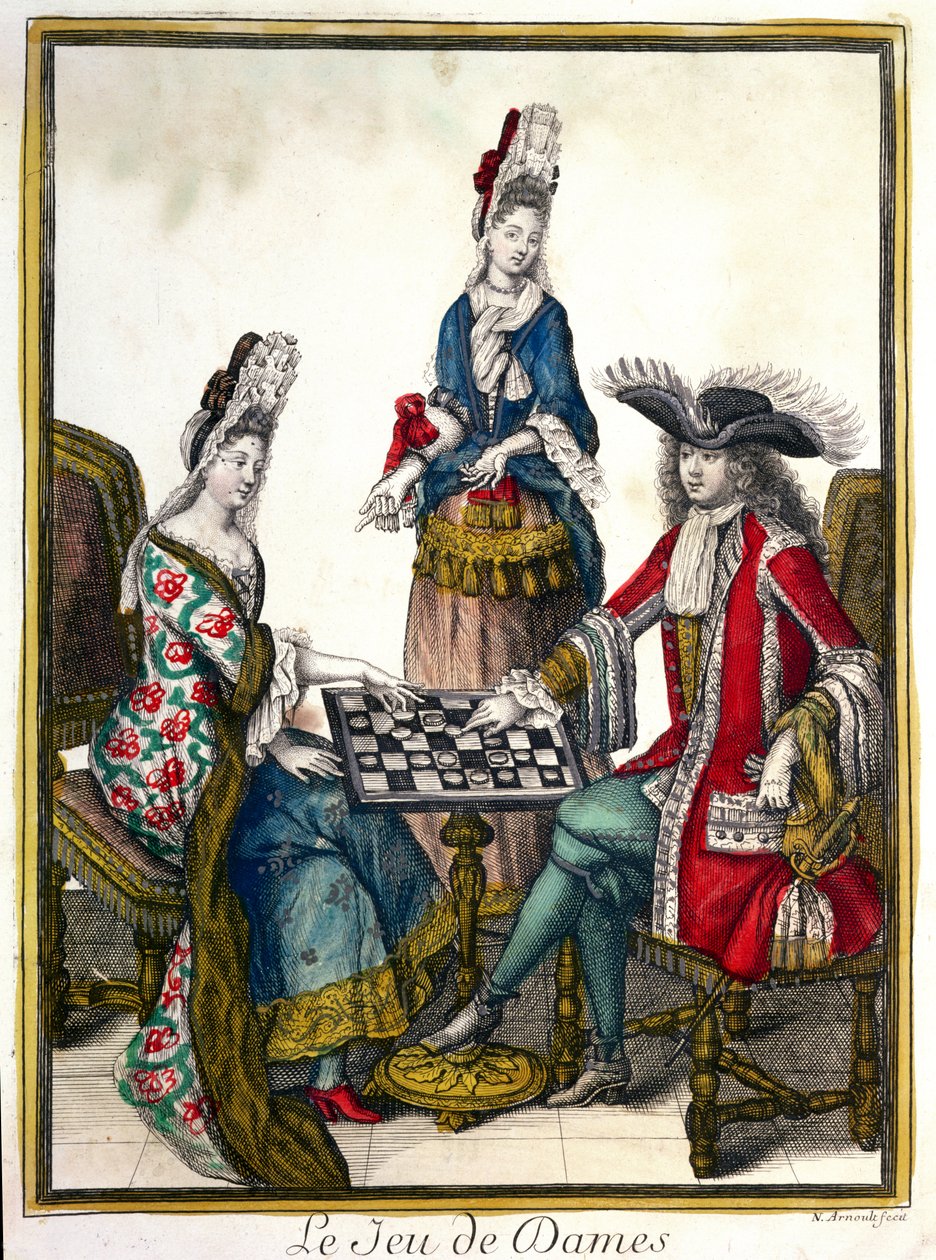 Le Jeu de Dames (Game of Draughts) ، نهاية القرن السابع عشر بداية من الثامن عشر بواسطة نيكولاس أرنولت