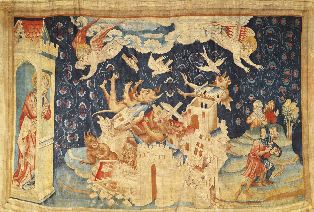 غزو بابل من قبل الشياطين ، رقم 66 من "نهاية العالم للغضب" ، 1373-87 (نسيج) بواسطة نيكولاس باتايل