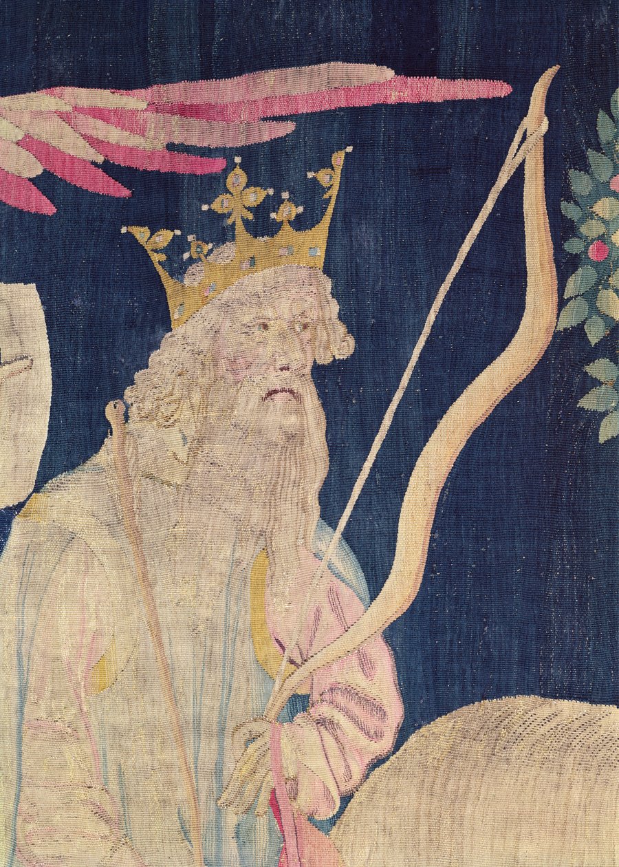 تفاصيل راكب الحصان الأبيض ، من نسيج نهاية العالم ، 1373-1387 نسيج بواسطة نيكولاس باتايل