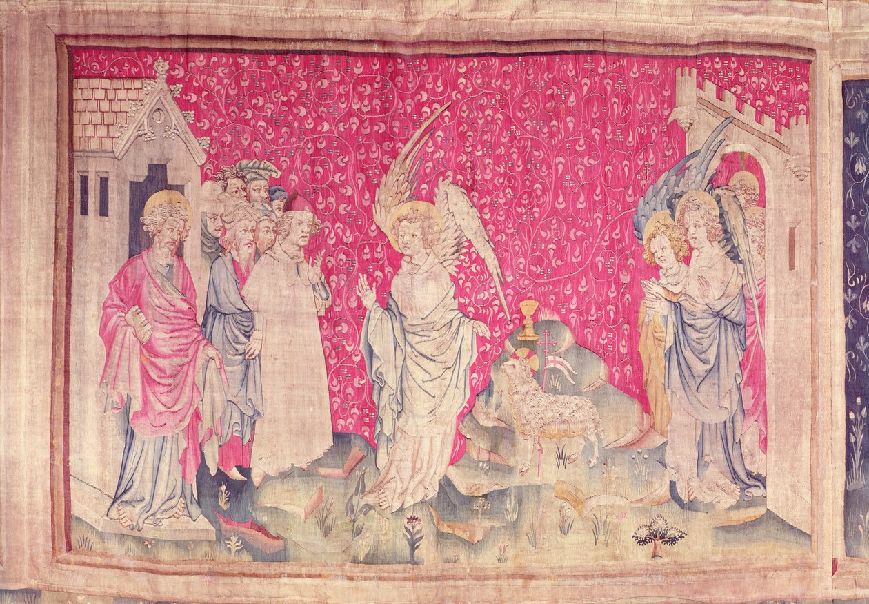 الملاك الثالث والحمل ، رقم 51 من "نهاية العالم للغضب" ، 1373-87 (نسيج) بواسطة نيكولاس باتايل