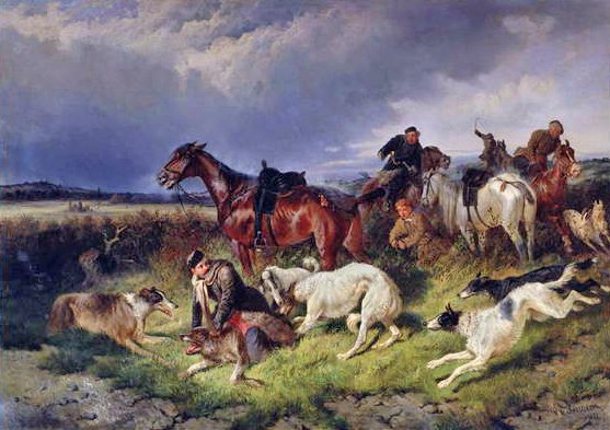 صيد الذئب ، 1873 بواسطة نيكولاس جريجوروفيتش سفيرتشكوف