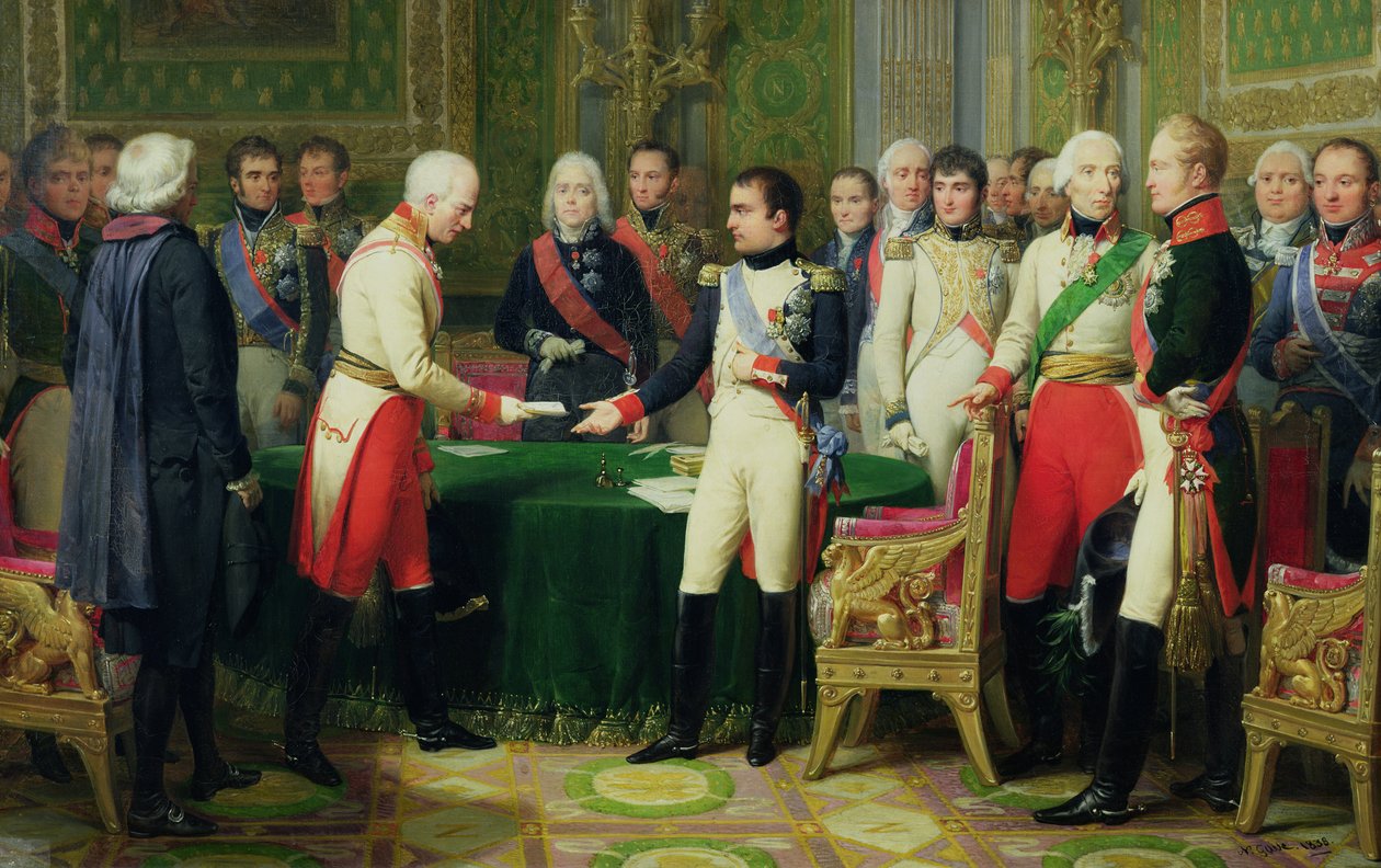 نابليون الأول (1769-1821) استقبال بارون فنسنت ، السفير النمساوي ، في إرفورت ، 28 أكتوبر 1808 ، 1838 بواسطة نيكولاس لويس فرانسوا جوس