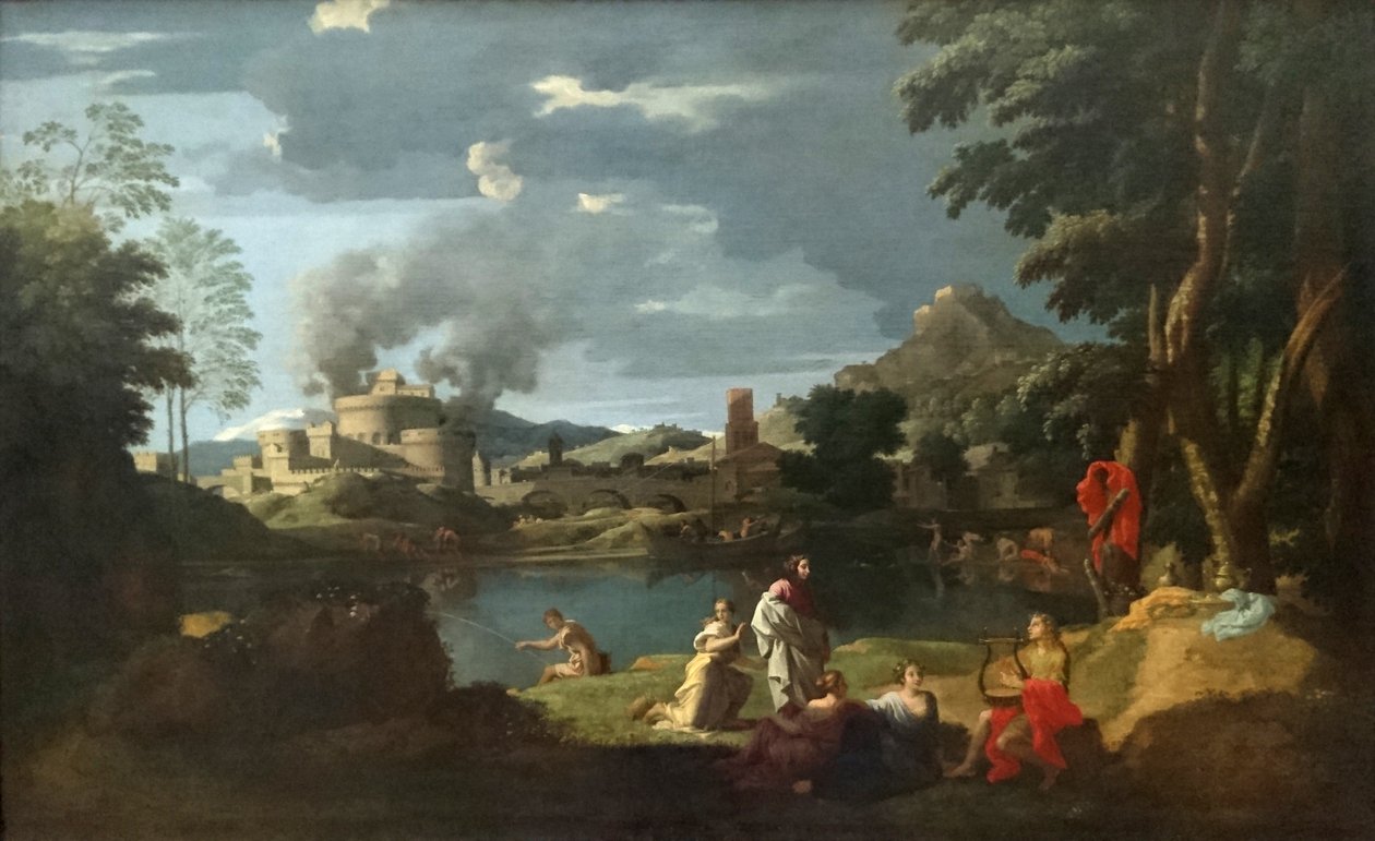 المناظر الطبيعية مع Orpheus و Eurydice بواسطة نيكولاس بوسين