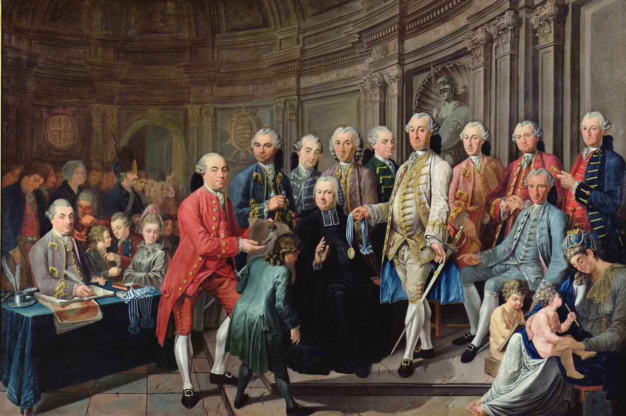 توزيع جوائز الاكاديمية للرسم والتصوير في دونكيرك عام 1755 بواسطة نيكولاس ترويت