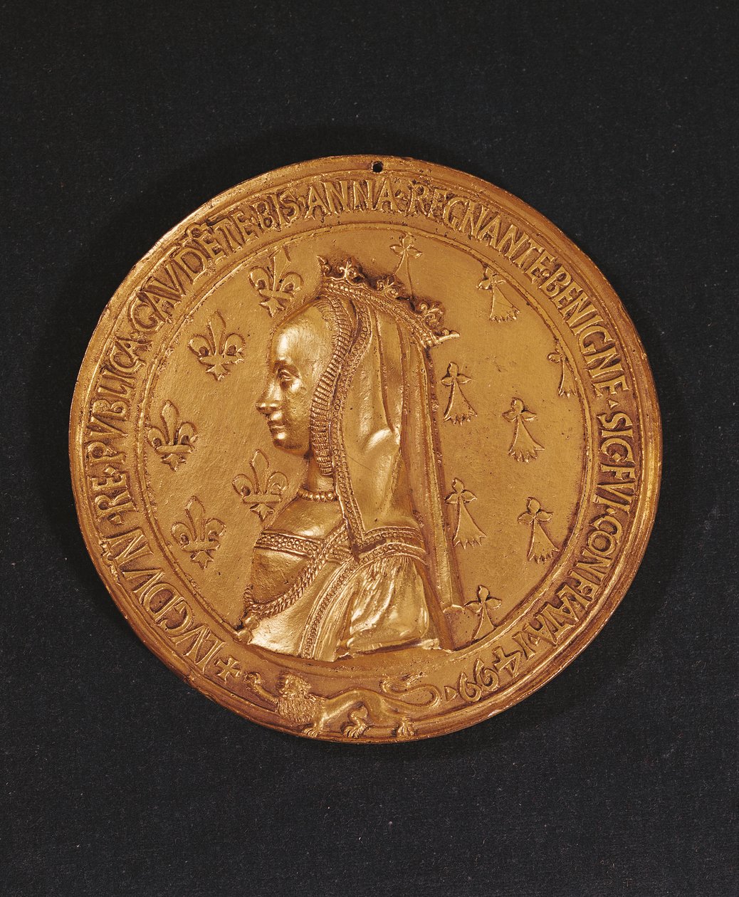 ميدالية تصور آن بريتاني (1477-1514) دوقة بريتاني ، 1498-1514 (برونزية) بواسطة نيكولاس والقديس بريست ، جيهان دي لو كليرك