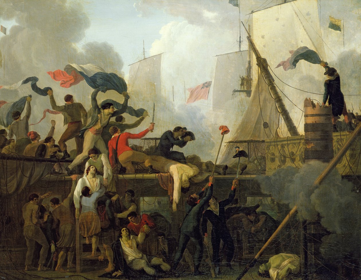 بطولية طاقم "Le Vengeur du Peuple" في معركة أويسانت ، 1 يونيو 1794 بواسطة نيكولاس أنطوان توناي
