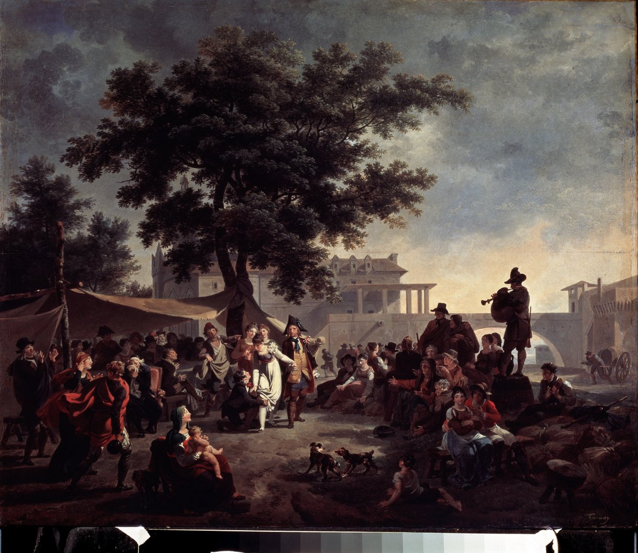 ريفي ريفي الزفاف. رسم نيكولا أنطوان توناي (1755-1830). زيت على خشب ، ٤١ × ٥٦ سم. الفن الفرنسي في القرن الثامن عشر. متحف بوشكين للفنون الجميلة ، موسكو. بواسطة نيكولاس أنطوان توناي