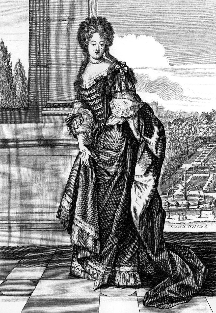 إليزابيث شارلوت من بافاريا (1652-1722) الملقبة ليزلوت ، أميرة بالاتينات ، في عام 1671 أصبحت دوقة أورليانز ، الزوجة الثانية لدوق فيليب أوف أورليانز ، نقش بواسطة ن. أرنولت بعد ديو بواسطة نيكولاس أرنولت