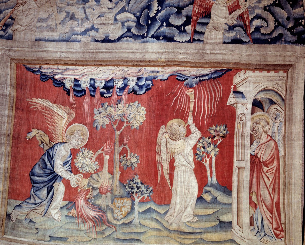 تعليق الوحي (1373 - 1383) ، ن. 30: الموتى على الارض. نسيج لنيكولاس باتاي (1330-1405) بواسطة نيكولاس باتايل