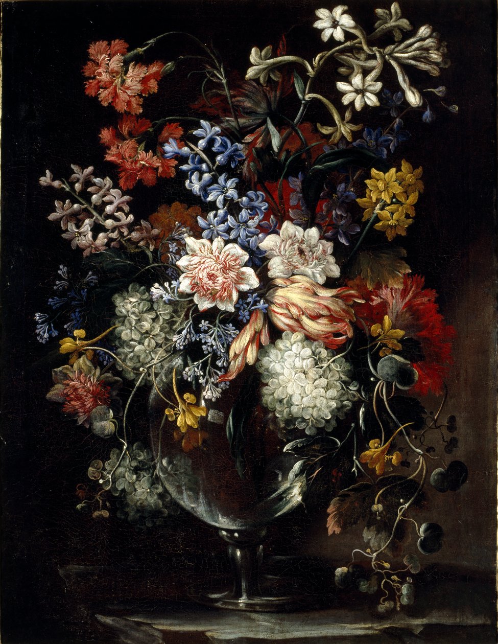 Flowers in a vase on a ledge بواسطة نيكولاس بودسون