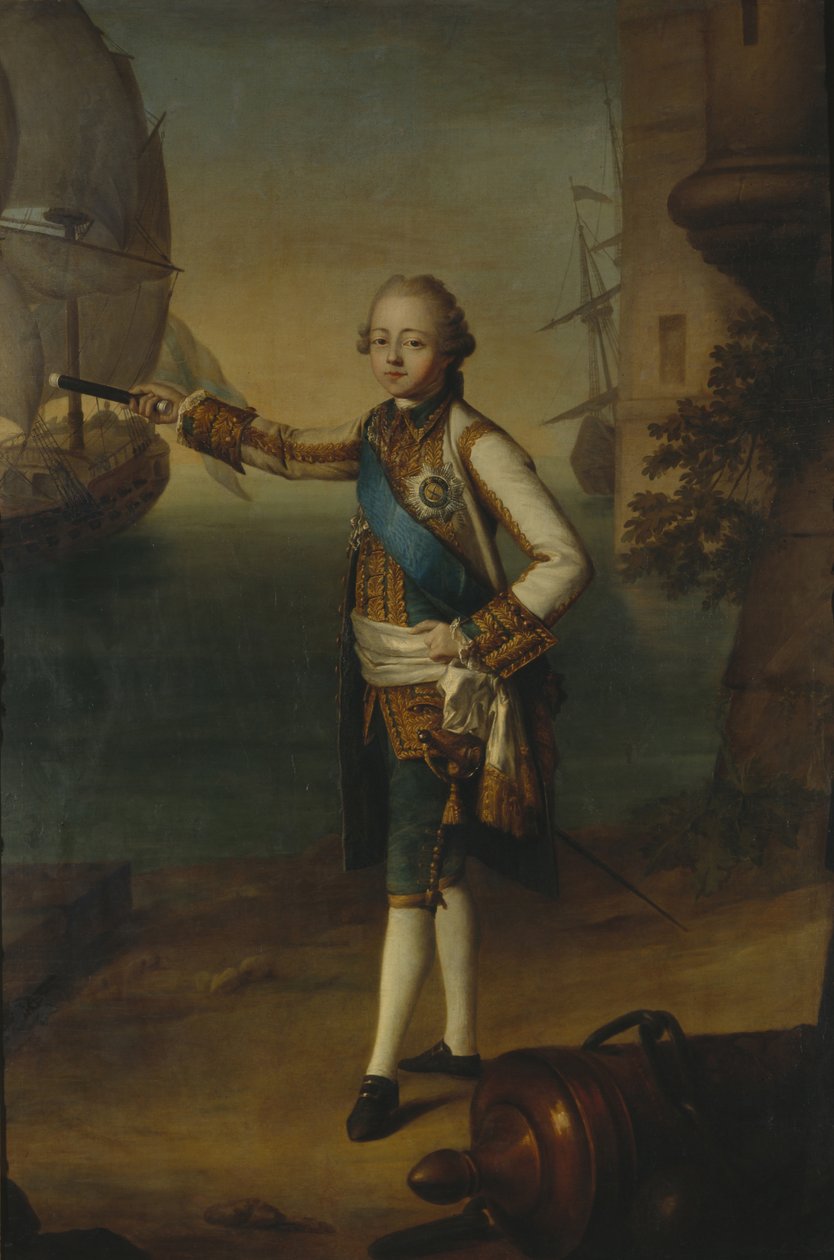 صورة الدوق الأكبر بافيل بتروفيتش 1754-1801 في الأدميرال الموحد ، 1769 بواسطة نيكولاس بنيامين ديلابيير