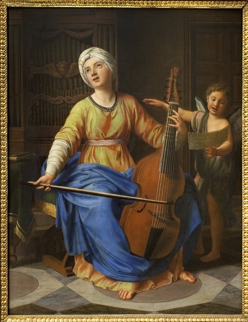 سانت سيسيل. رسم نيكولاس كولومبل (1646-1717) ، زيت على خشب. الفن الفرنسي من القرن السابع عشر إلى الثامن عشر. متحف الفنون الجميلة في روان. بواسطة نيكولاس كولومبل