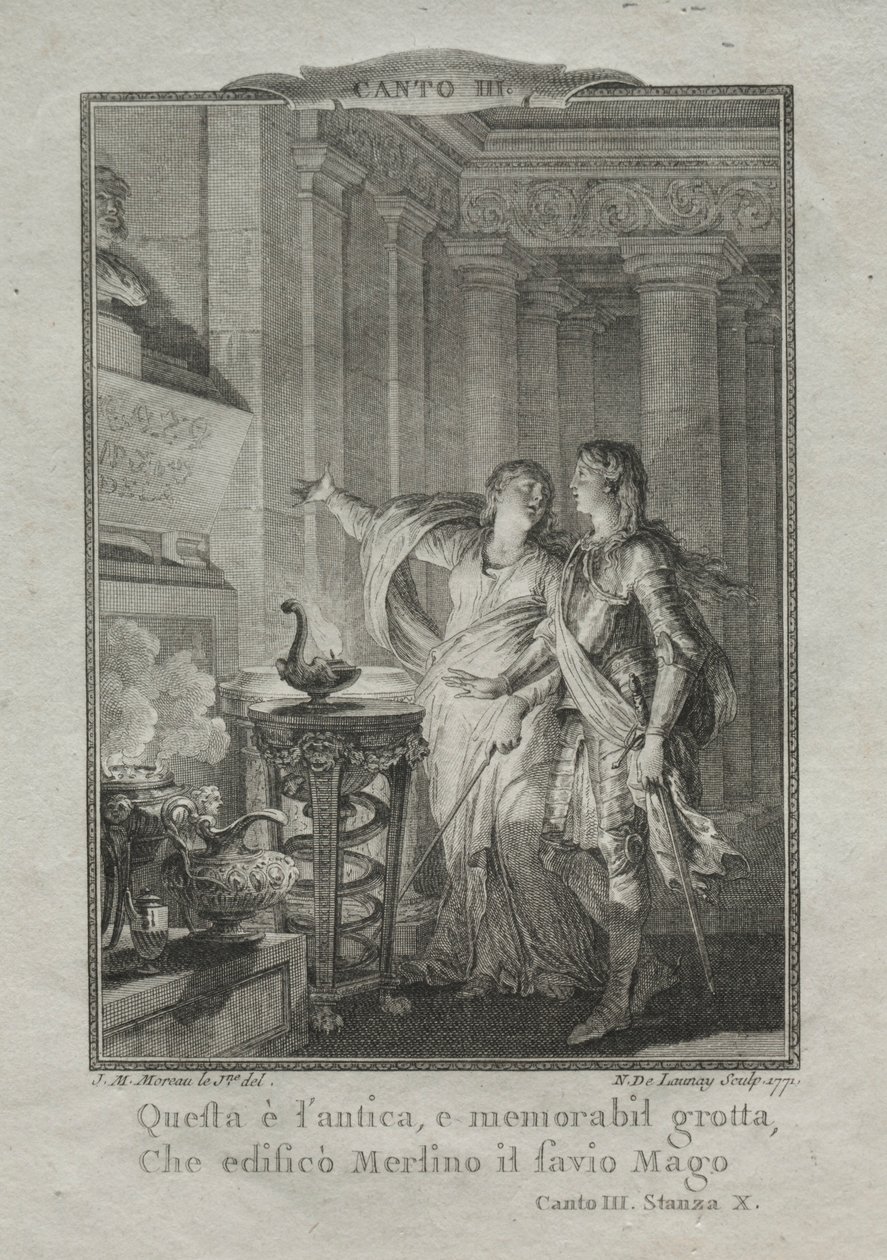 في مغارة ميرلين الساحر 1771. بواسطة نيكولاس ديلوناي