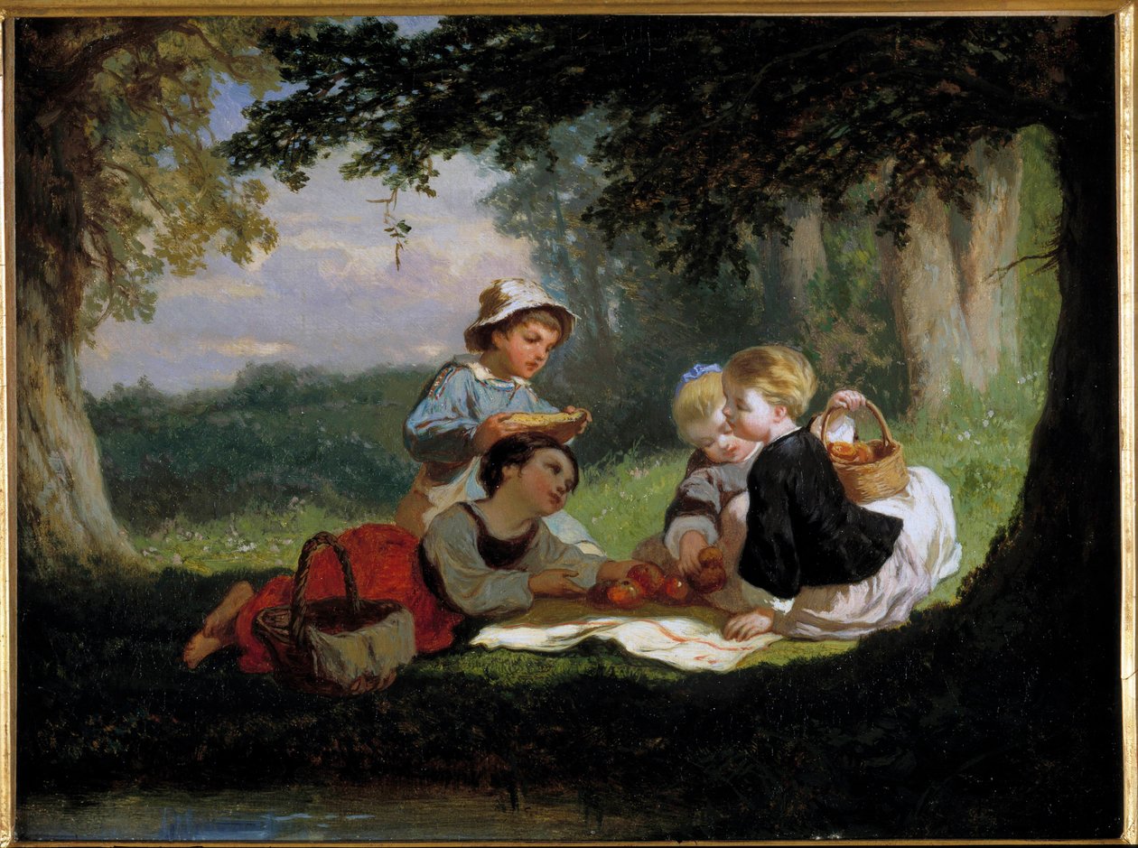 Le gouter champetre لوحة لنيكولا جابي (1814-1865) مجموعة خاصة من القرن التاسع عشر بواسطة نيكولاس إدوارد جابي