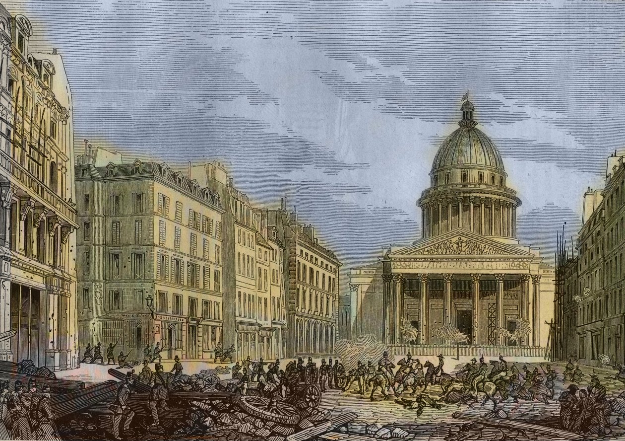 حصار البانثيون ، 24 يونيو 1848 - ثورة 1848 في باريس. هجوم البانثيون ، 24 يونيو. نقش بعد اللوحة من قبل ني غابي. بواسطة نيكولاس إدوارد جابي
