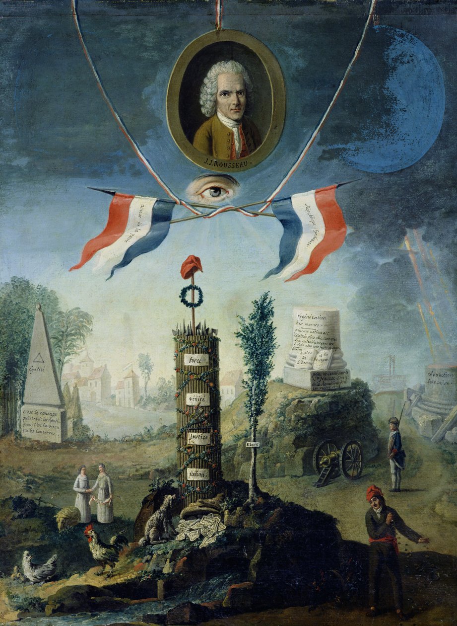 رمزية الثورة مع ميدالية بورتريه جان جاك روسو (1712-1778) 1794 بواسطة نيكولاس هنري جورات دي برتري