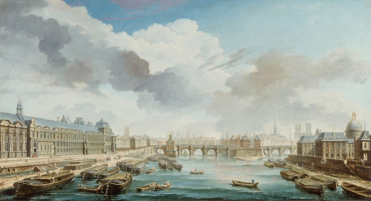 متحف اللوفر و Pont-Neuf و Collège des Quatre-Nations ، 1755. بواسطة نيكولاس جان بابتيست راجوينت