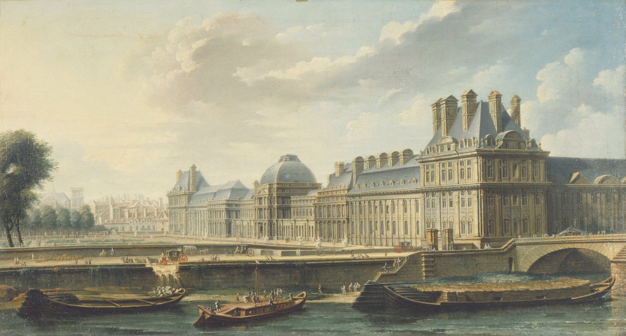 قصر التويلري ، يُرى من Quai d'Orsay ، 1757. بواسطة نيكولاس جان بابتيست راجوينت