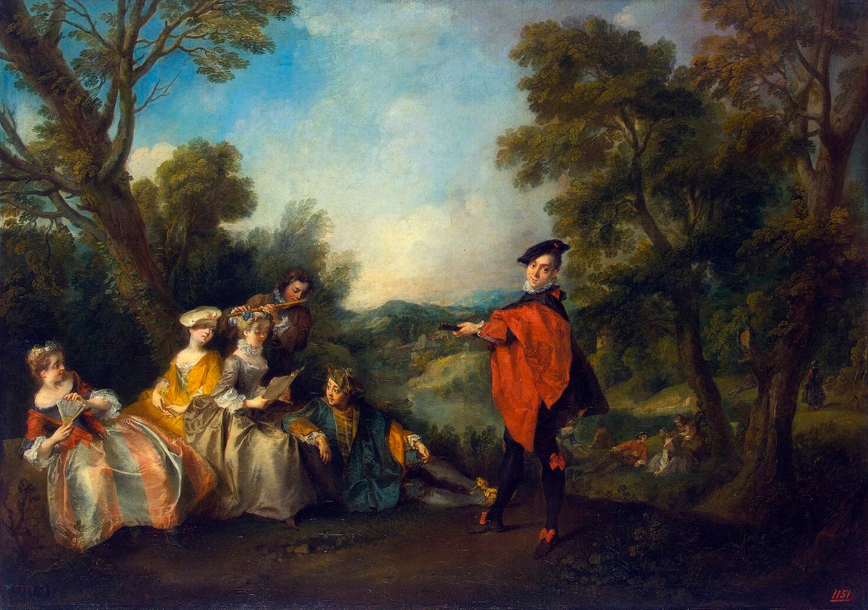 حفلة موسيقية في الحديقة ، 1720-1743. بواسطة نيكولاس لانكريت