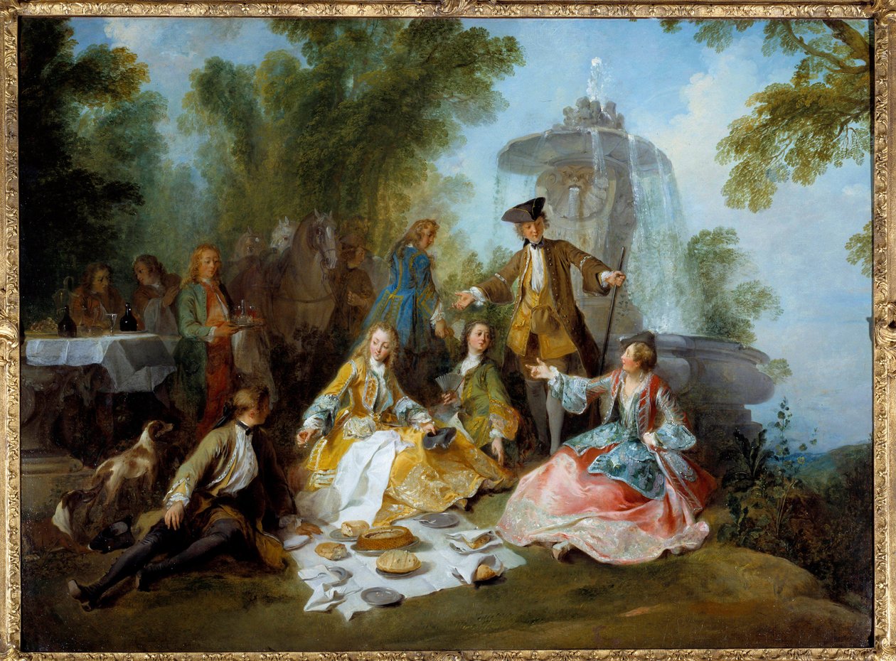 وجبة صيد. رسم نيكولا لانكرت (1690-1743) بواسطة نيكولاس لانكريت